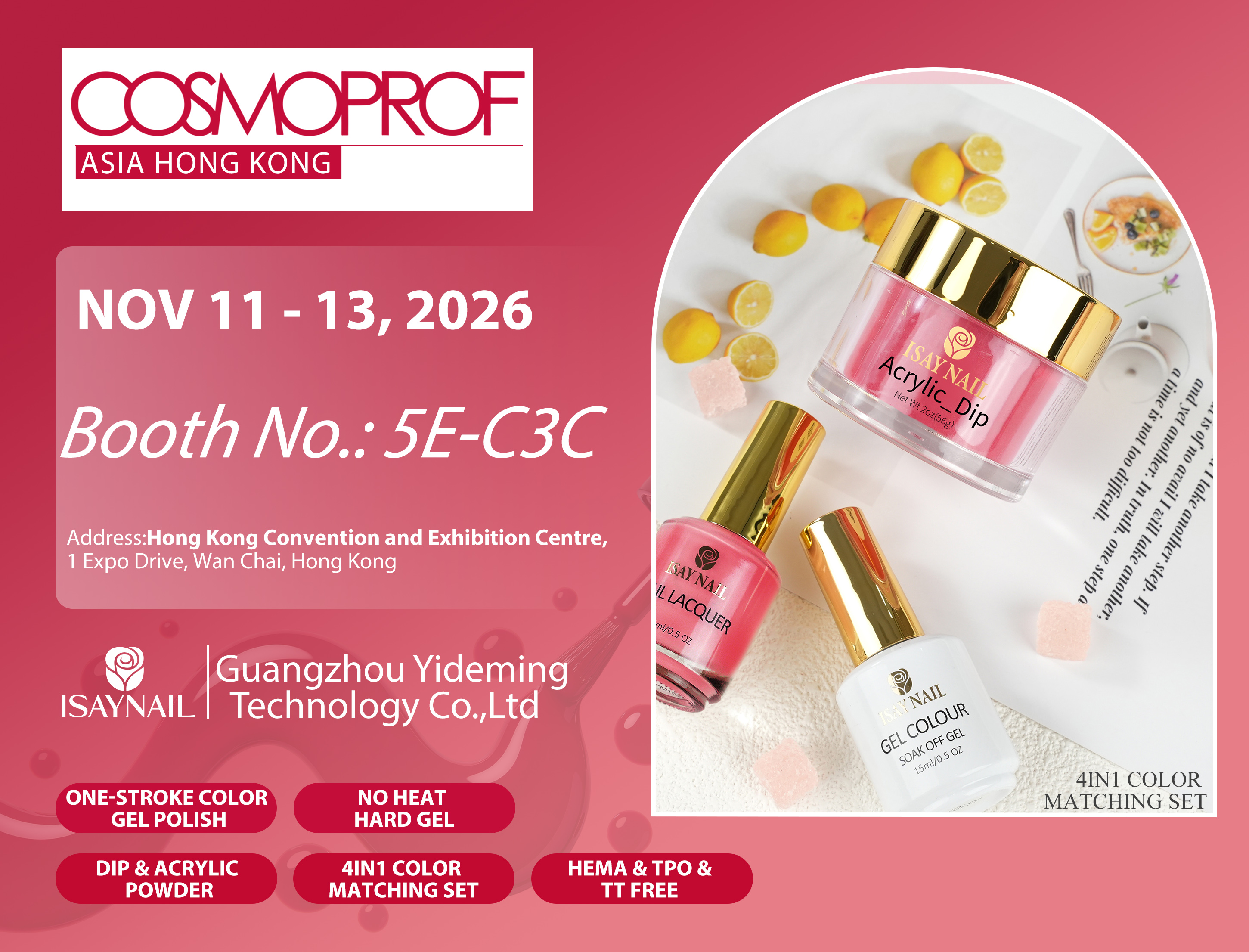 Come meet ISAYNAIL at Cosmoprof Asia Hong Kong 2026!